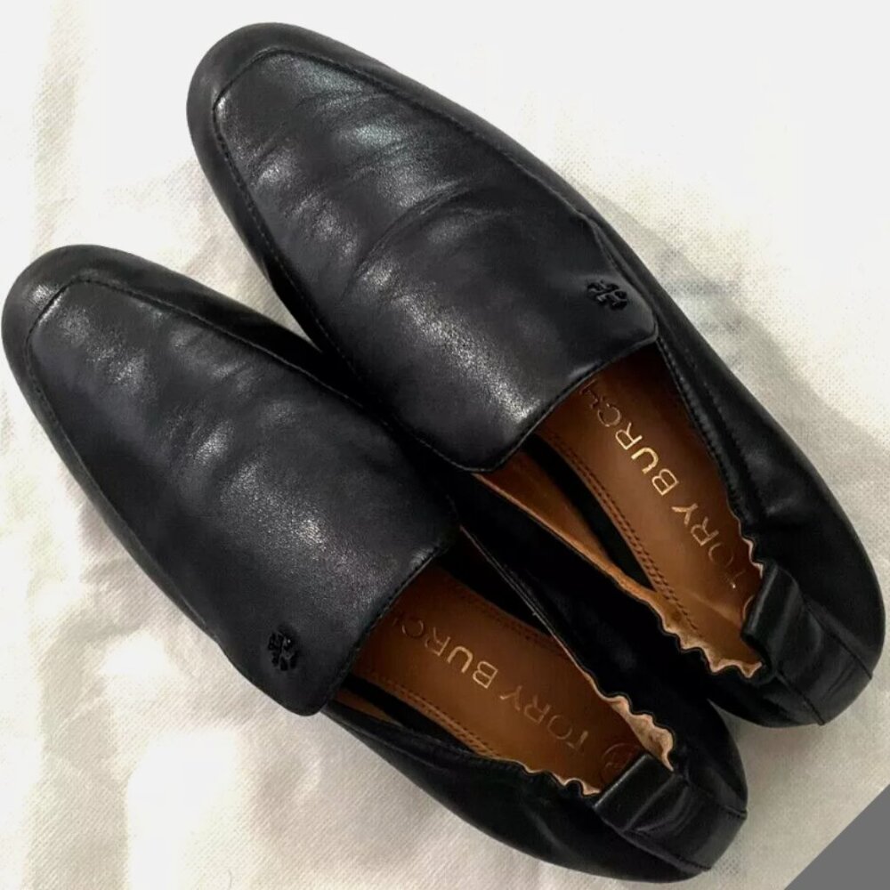 Tory Burch Black Leather Loafers